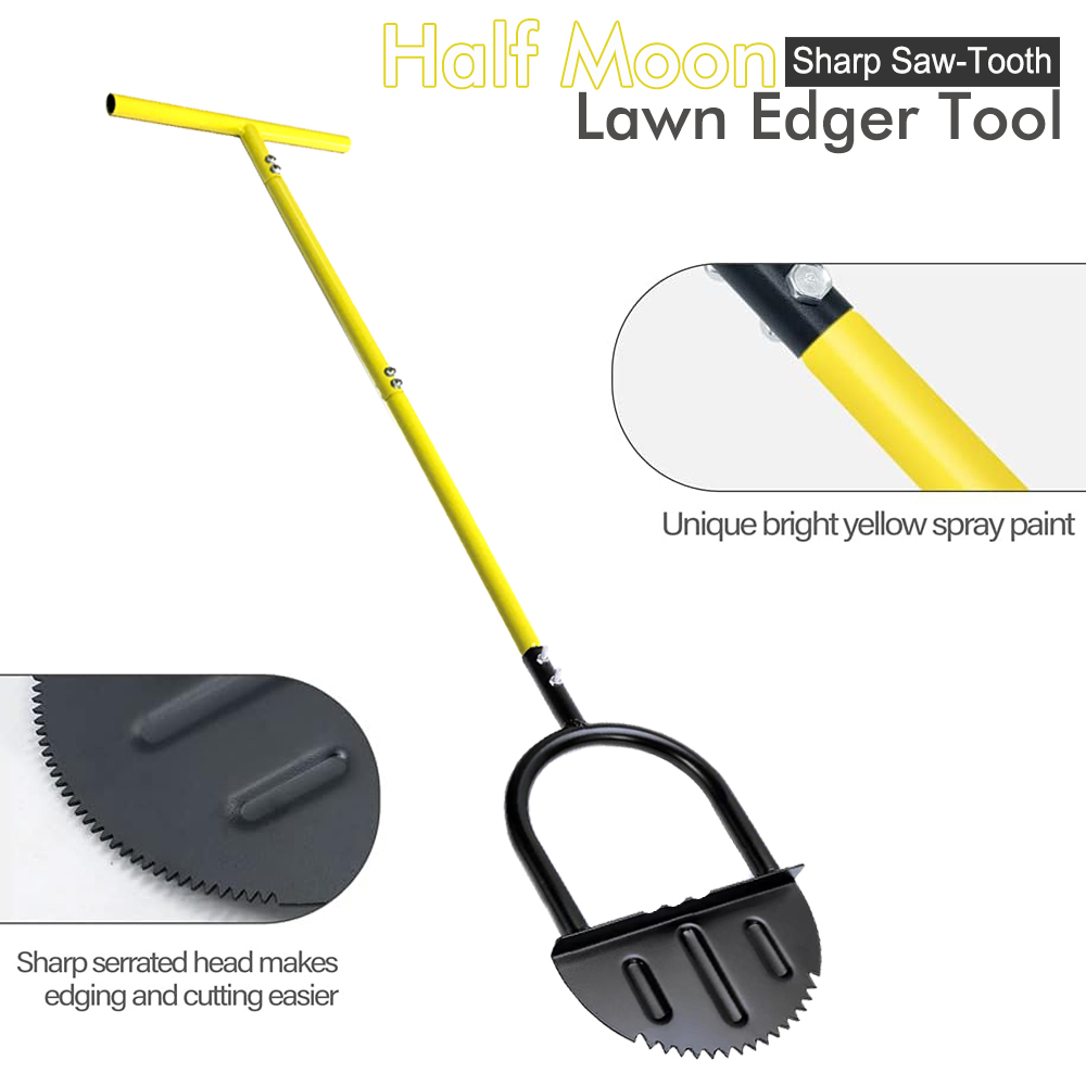 Gardening Tools Long Handle - Coupe-bordure de pelouse demi-lune avec long
